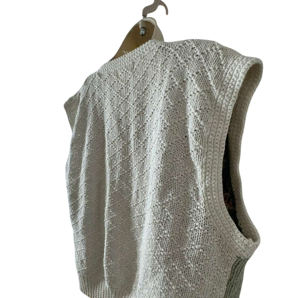 Orvis Womens Floral Cotton Blend Vintage Cottagecore Sweater Vest Cardigan XL - Picture 9 of 16